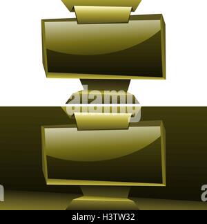 shining golden widescreen display panelboard isolated origami vector background for designs eps10 Stock Vector
