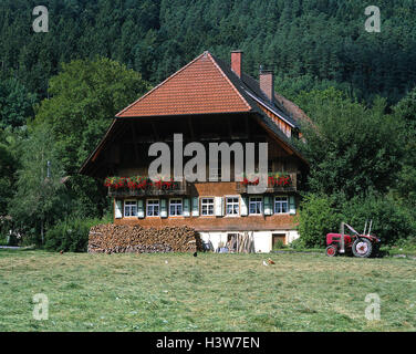 Germany, Black Forest, Gutachtal, farmhouse, Baden-Wurttemberg, Black Forest house, house, typically, hipped roof Stock Photo