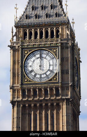 Midday 12 twelve pm o'clock Big Ben clock Stock Photo