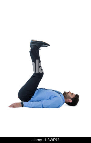 Businessman doing exercise Stock Photo
