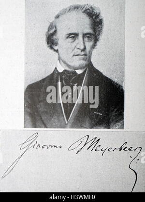 Portrait of Giacomo Meyerbeer (1791-1864) a German opera composer. Dated 19th Century Stock Photo