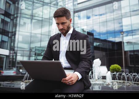 Businessman using laptop Stock Photo