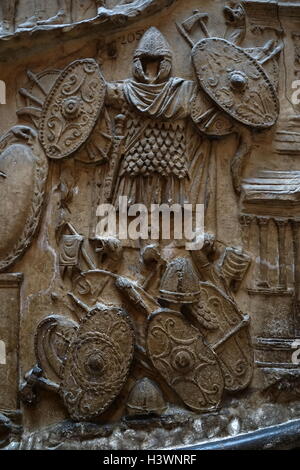 Effigy depicting King Richard I of England (1157-1199) King of England, Duke of Normandy, Duke of Aquitaine, Duke of Gascony, Lord of Cyprus, Count of Poitiers, Count of Anjou, Count of Maine, Count of Nantes, and Overlord of Brittany. Dated 12th Century Stock Photo