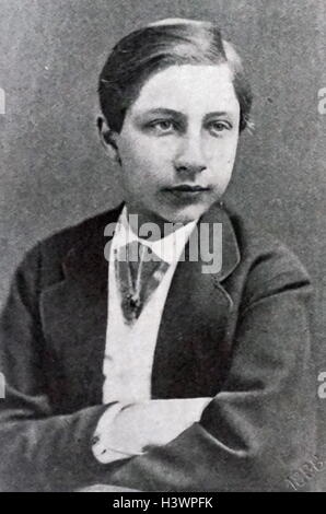 Photographic portrait of Wilhelm II, German Emperor (1859-1941) at age 14. Dated 19th Century Stock Photo