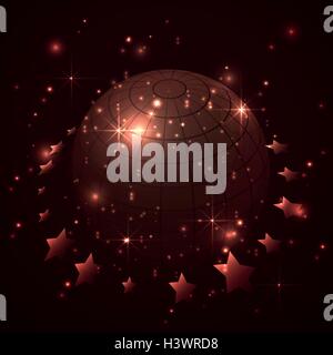 Globe in universe with stars, abstract universe concept Stock Vector