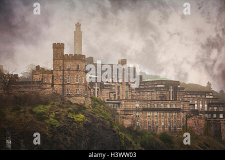 Image of old buildings on Calton Hill. Edinburgh,  Scotland. Stock Photo