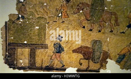 Medieval agricultural scene. Dated 14th Century Stock Photo