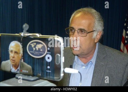 Washington, United States. 21st Sep, 2016. American public opinion pollster John Zogby gives an interview to CTK in Washington, USA, on September 21, 2016, prior to the United States presidential election of 2016, scheduled for Tuesday, November 8. © Petr Kupec/CTK Photo/Alamy Live News Stock Photo