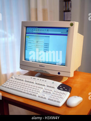 Data processing, computer, monitor, homebanking, display, keyboard, Mouse, PC, homebanking, banking transactions, online, banking transactions, transaction, connection, Internet, Stock Photo