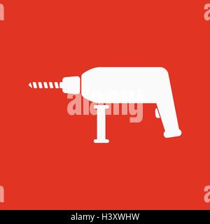 The drill icon. Perforator symbol. Flat Stock Vector