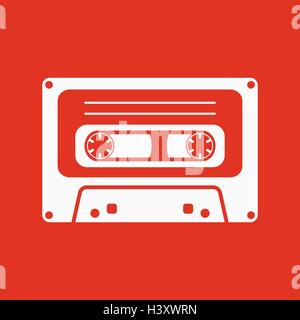 The tape icon. Cassette symbol. Flat Stock Vector