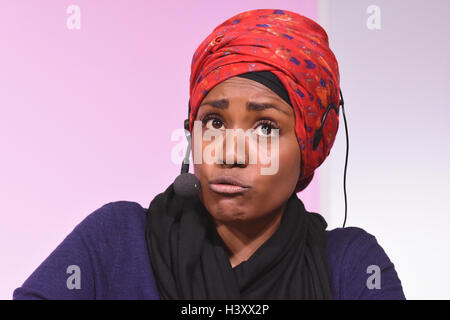 Nadiya Hussain,The Great British Bake Off Winner 2015,Baking Demonstration,The Cake and Bake Show,Excel,London UK 09.10.2016 Stock Photo