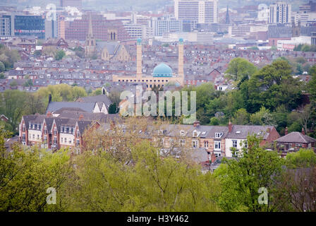 Sheffield, UK 03 May 2014: Meersbrook Park offers stunning views over the city of Sheffield, Yorkshire, UK Stock Photo