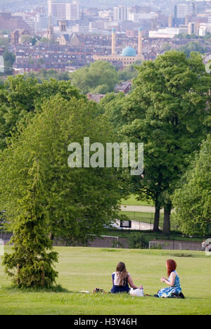 Sheffield, UK 03 May 2014: Meersbrook Park offers stunning views over the city of Sheffield, Yorkshire, UK Stock Photo