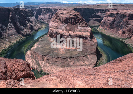 Horseshoe Bend seen from the lookout area, Arizona Stock Photo