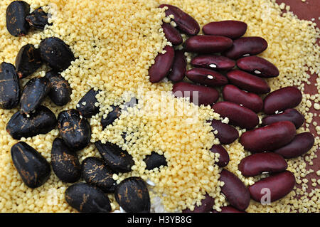 couscous and colored seeds Stock Photo