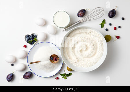 Ingredients for berry pie Stock Photo