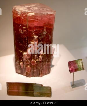 Samples of watermelon tourmaline crystal. Dated 21st Century Stock Photo