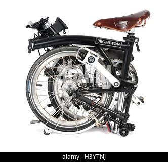 Brompton folding bike, bicycle, cycle, UK Stock Photo