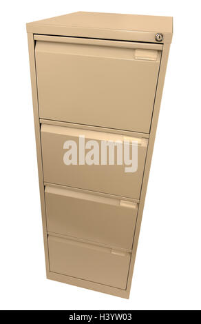 Filing cabinet on white. Isolated 3D image Stock Photo - Alamy