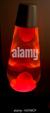 A lava lamp, a decorative novelty item, invented in 1963 by British accountant and founder of Mathmos, Edward Craven Walker (1918-2000). Dated 20th Century Stock Photo