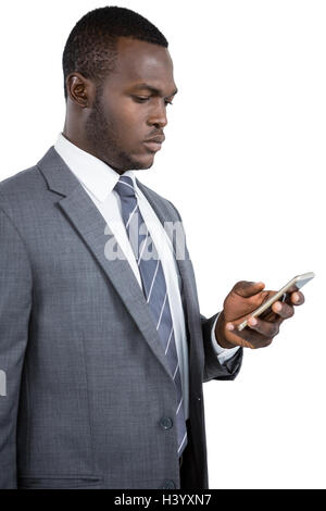 Businessman using his mobile phone Stock Photo