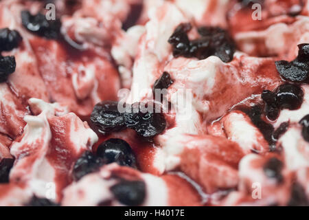 Full frame shot of ice cream with blueberries Stock Photo