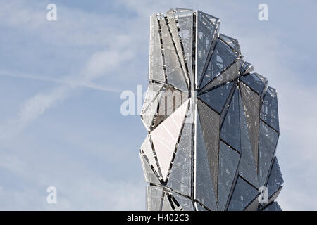 The Optic Cloak, Greenwich Peninsula, London. Upper elevation view. Stock Photo