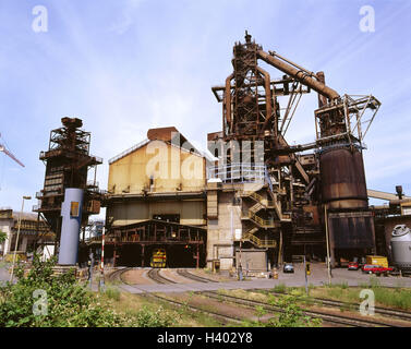 Germany, Saarland, Dillingen, iron foundry, Europe, district Saarlouis, the Dillingen/Saar, business park, factory site, ironworks, metallurgical plant, opus, factory, production, processing, iron, metallurgy, industry, economy Stock Photo