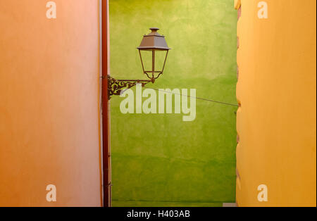 colourful painted walls in bosa, sardinia, italy Stock Photo