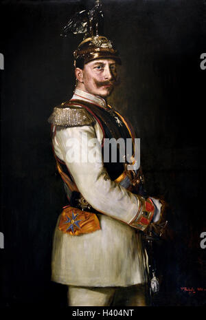 Kaiser - Emperor Wilhelm II 1895 by Vilma Parlaghy 1863-1923  German Germany ( Wilhelm II or William II 1859 – 1941 last German Emperor (Kaiser) and King of Prussia,  He was the eldest grandchild of the British Queen Victoria and related to many monarchs and princes of Europe. ) Stock Photo