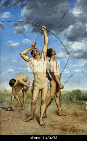 Archers 1887 Hans Thoma 1839-1924 German Germany Stock Photo