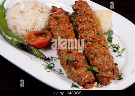 Turkish Adana Kebab (Kofte Kebab) Stock Photo