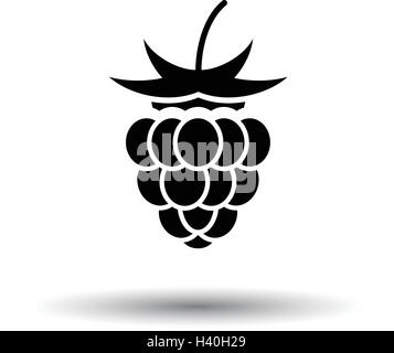 Raspberry icon. White background with shadow design. Vector ...