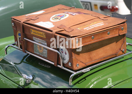 International wine route-rally, Vino Miglia, old-timer, MG Midget, year manufacture in 1962, detail, rear, side view, 4. Vino-Miglia 2003, passage 2000 km, rally, car racing, old-timer race, car, passenger car, old, green, 46 HP, 948 cubic centimetres cub Stock Photo