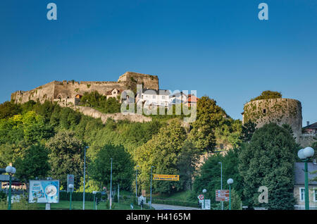 Fortress over town of Jajce, Central Bosnia Canton, Bosnia and Herzegovina Stock Photo