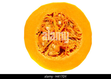 Round pumpkin slice on white Stock Photo