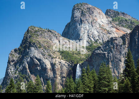 Waterfall in Yosemite on a Summer's Day Stock Photo