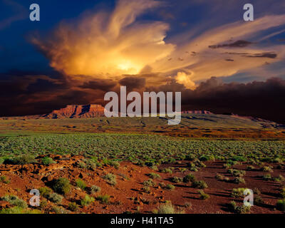 Storm approaching Valley of God's, Utah, United States Stock Photo