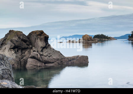 Rocks on beach, Pender Island, British Columbia, Canada Stock Photo