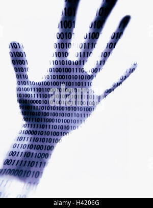Binary code hand Stock Photo