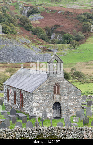 Tynllan Chapel, Cwm Pennant, Snowdonia National Park, North Wales, UK Stock Photo