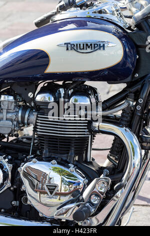 A Triumph classic motorcycle. Stock Photo