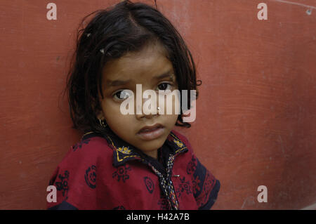 India, Uttar Pradesh, Varanasi, girl, portrait, Stock Photo
