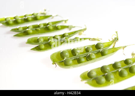 Pea pods, halves, Stock Photo