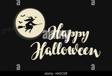 Happy Halloween banner or greeting card. Vector illustration Stock Vector