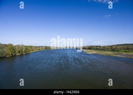 France, Centre, Loir-et-Cher, Chaumont-sur-Loire, river Loire, river scenery, Stock Photo