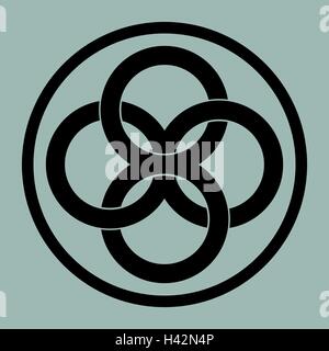 United four abstract rings to create a symbol of infinity Stock Vector
