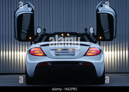 Mercedes SLR mcLaren Gemballa, rear, folding doors openly, no property release, Stock Photo