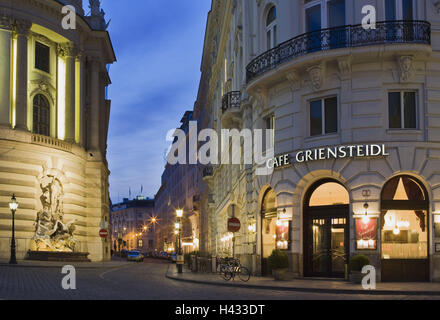Austria, Vienna, 1st area, cafe Griensteidl, space Michaela, dusk, Stock Photo